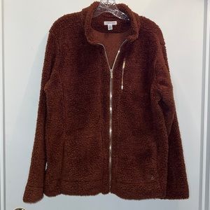 NWOT CALVIN KLEIN FLEECE TEDDY ZIP UP JACKET Sz XL